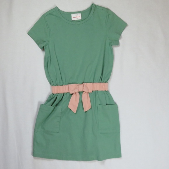 Hanna Andersson Other - Hanna Andersson 110 5T 5 Dress Green Pink Pockets